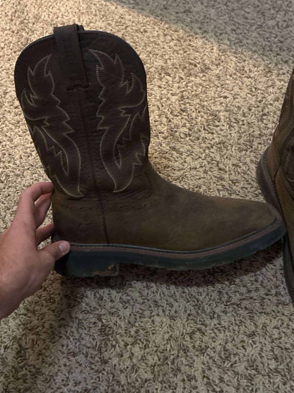Wolverine Brown Leather Pull-On Work Boots